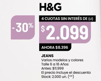 Changomas Jeans h&g oferta