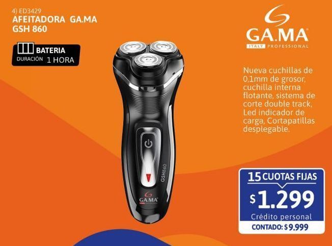 Cetrogar Afeitadora ga.ma gsh 860 oferta