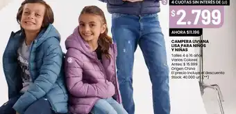 Changomas Campera lviana lisa para niños y niñas oferta