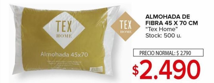Carrefour Maxi Almohada de fibra tex home 45 x 70cm oferta