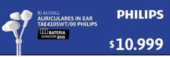 Cetrogar Auriculares in ear tae4205wt/00 philips oferta