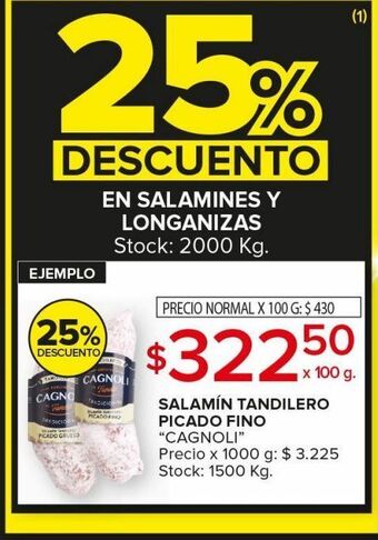 Carrefour Maxi Salamín tandilero picado fino cagnoli x 100g oferta