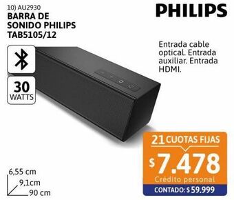 Cetrogar Barra de sonido bt philips tab5105/12 oferta