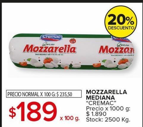 Carrefour Maxi Mozzarella cremac mediana x 100g oferta
