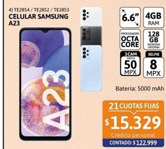 Cetrogar Celular samsung galaxy a23 6.6 lte negro oferta