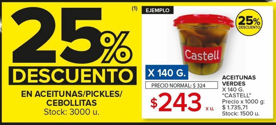 Carrefour Maxi Aceitunas verdes castell x140g oferta