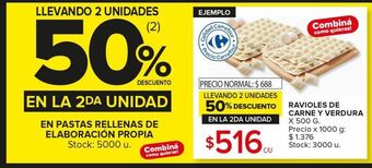 Carrefour Maxi Ravioles de carne y verdura x 500g oferta