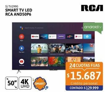 Cetrogar Smart tv led 50 rca and50p6 4k ultra hd oferta