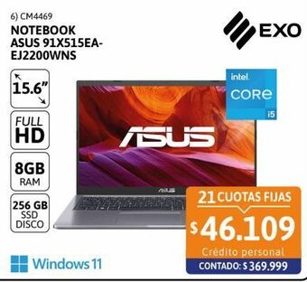 Cetrogar Notebook asus 15.6 fhd intel core i5 8-256gb oferta