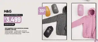 Changomas Campera con capucha liviana hombre o mujer h&g oferta