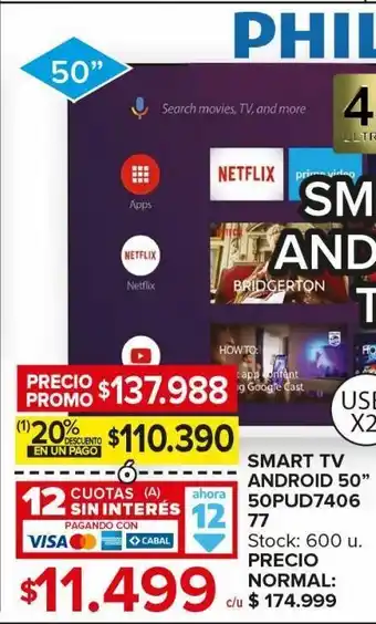 Carrefour Maxi Smart tv philips 50 oferta