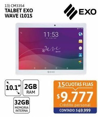 Cetrogar Tablet exo wave i101s 10. 2gb 32gb oferta