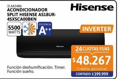Cetrogar Aire acondicionado split hisense 5500w fc as18ur4sxsca00bkn oferta