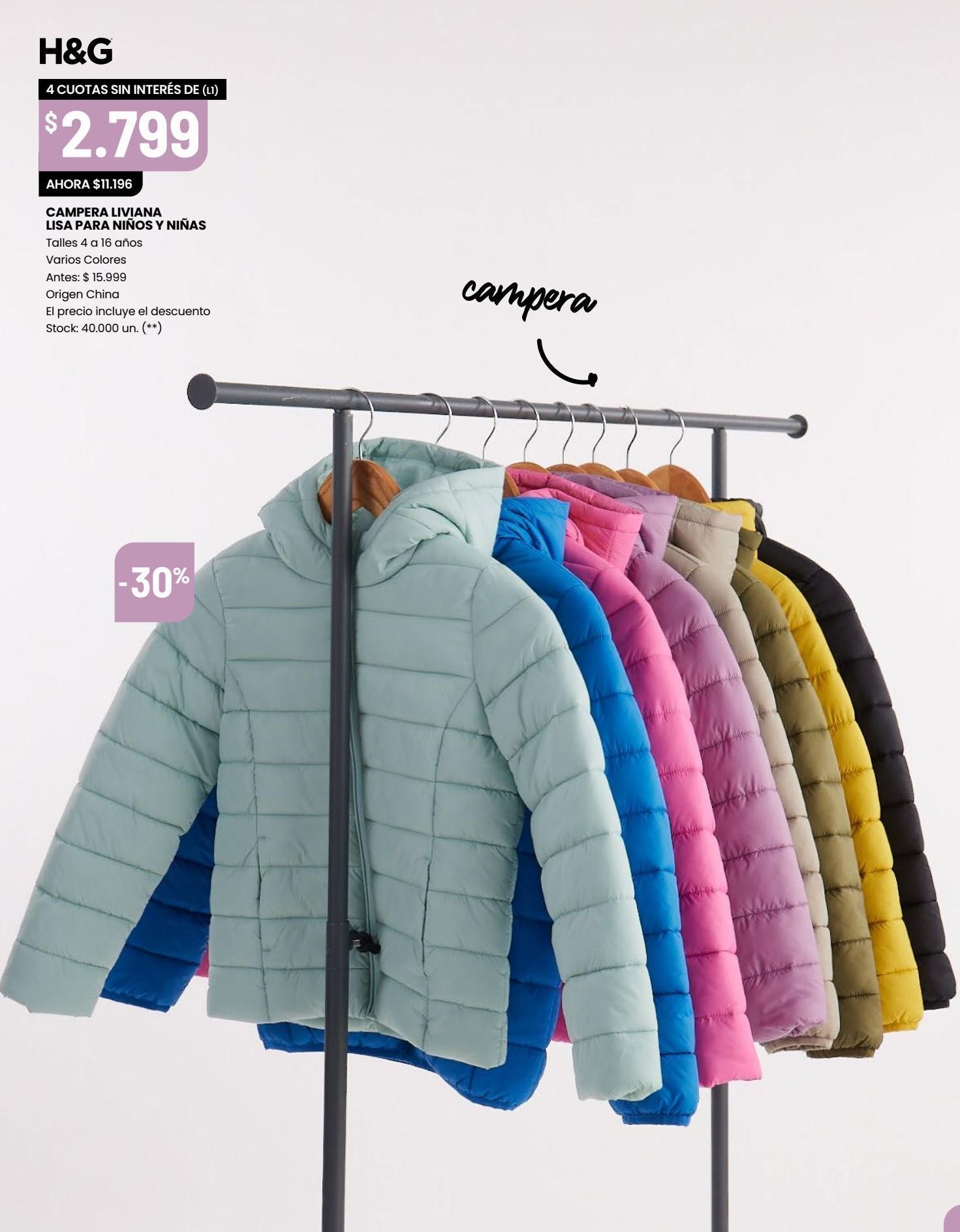 Changomas Campera liviana h&g oferta