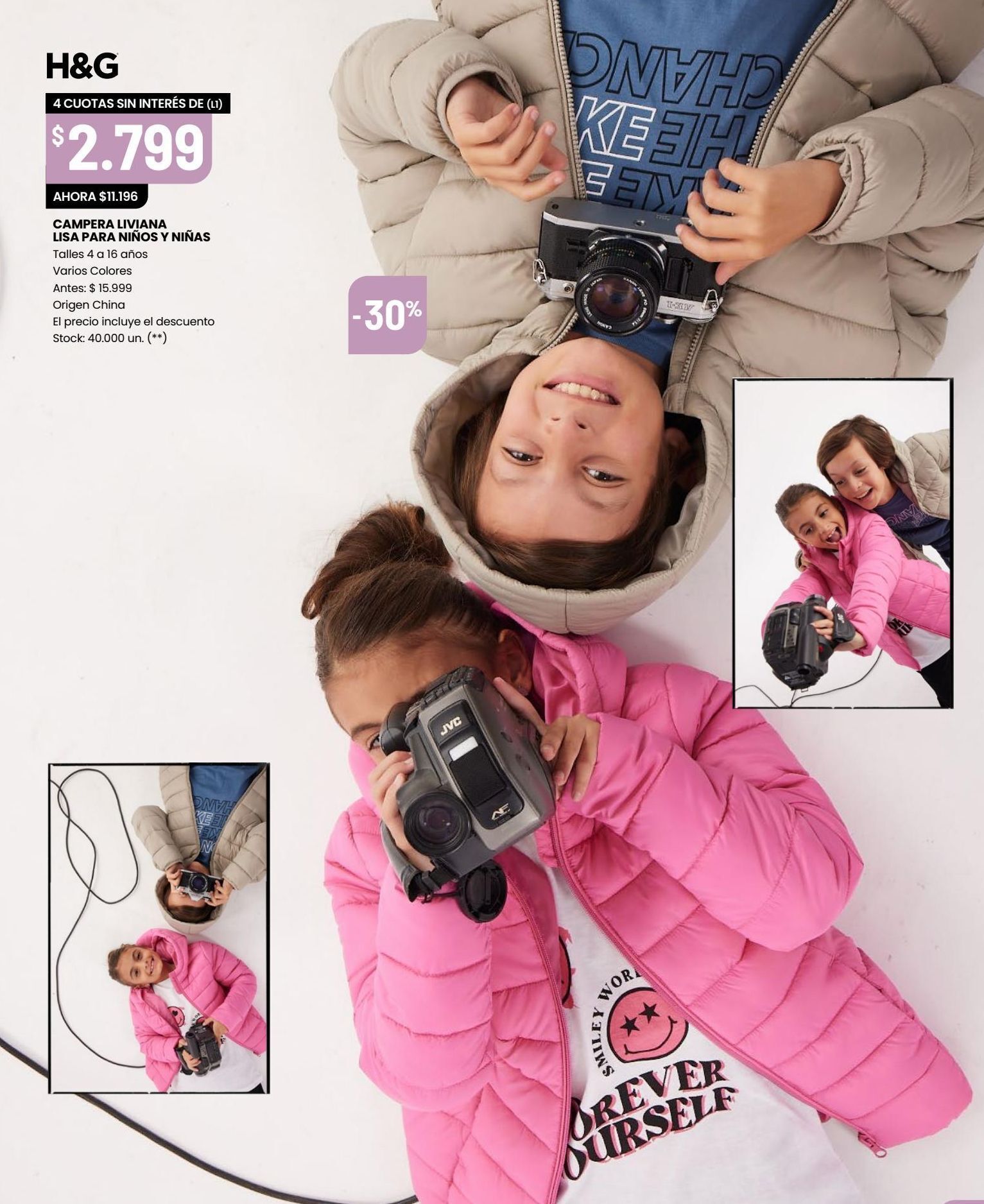 Changomas Campera liviana lisa para niños y niñas oferta