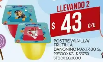 Supermercados DIA Postre Vainilla / Frutilla Danonino Maxi x 80g oferta
