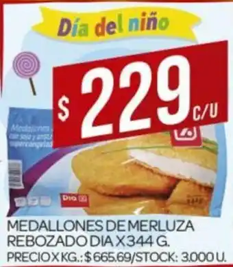 Supermercados DIA Medallones De Merluza Rebozado Dia x 344 g oferta