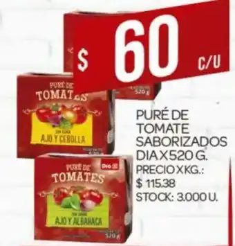 Supermercados DIA Puré De Tomate Saborizados Dia x 520g oferta