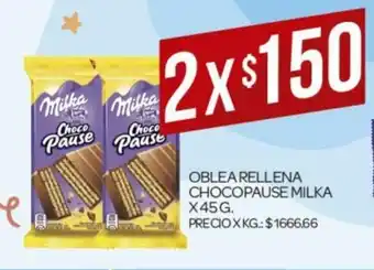 Supermercados DIA Milka Oblea Rellena Chocolpause x 45g oferta