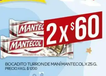Supermercados DIA Bocadito Turrone Maní Mantecol x 25g oferta