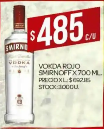 Supermercados DIA Vokda Rojo Smirnoff x 700ml oferta
