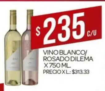 Supermercados DIA Vino Blanco/Rosado Dilema x 750ml oferta