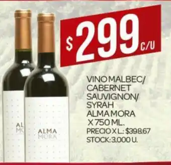 Supermercados DIA Vino Malbec/Cabernet Sauvignon/Syrah Almamora x 750ml oferta