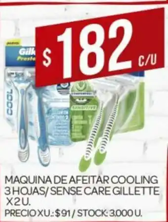 Supermercados DIA Maquina De Afeitar Cooling 3 Hojas/Sense Care Gillette x 2u oferta