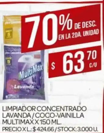 Supermercados DIA Limpiador Concentrado Lavanda/Coco-Vainilla Multimax x 150ml oferta