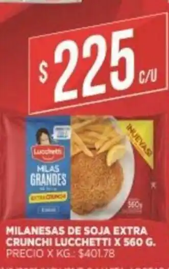 Supermercados DIA Lucchetti Milanesas De Soja Extra Crunchi x 560g oferta