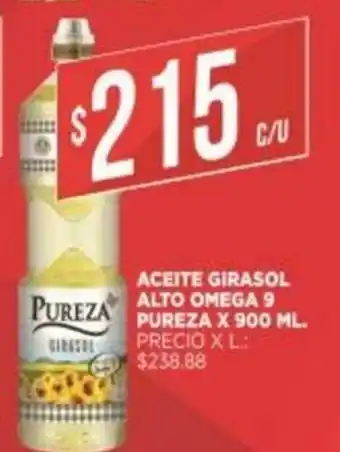 Supermercados DIA Pureza Aceite Girasol Alto Omega 9 x900ml oferta
