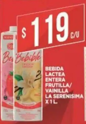 Supermercados DIA La Serenisima Bebida Lactea Entera Frutilla/Vainilla x 1L oferta