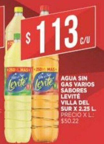 Supermercados DIA Agua Sin Gas Varios Sabores Levité Villa Del Sur x 2.25L oferta