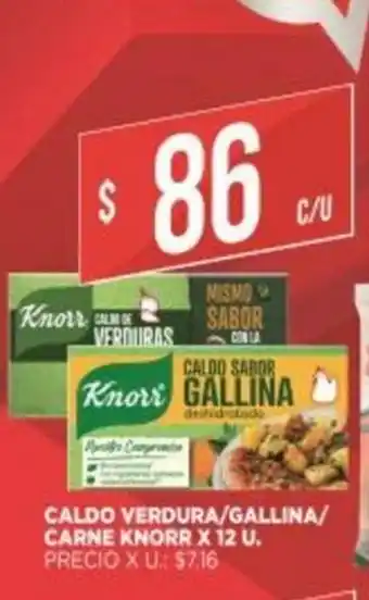 Supermercados DIA Knorr Caldo Verdura/Gallina/Carne Knorr x 12u oferta