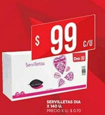 Supermercados DIA Servilletas Dia x 140u oferta