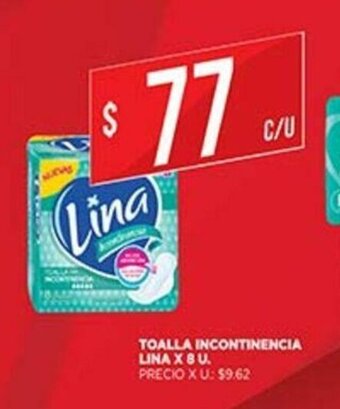 Supermercados DIA Toalla Incontinencia Lina x 8u oferta