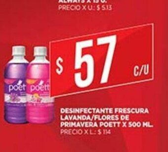 Supermercados DIA Poett Desinfectante Frescura Lavanda/Flores de Primavera x 500ml oferta