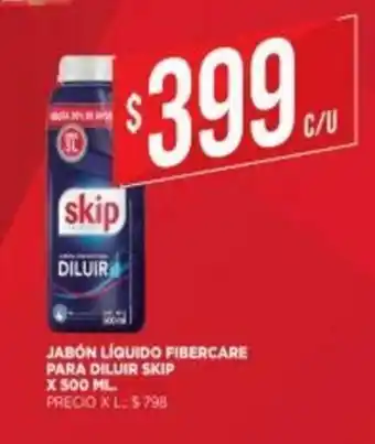 Supermercados DIA Skip Jabon liquido Fibercare Para Diliur x 500ml oferta