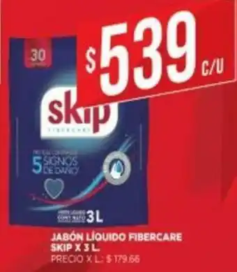 Supermercados DIA Skip Jabpn Liquido Fibercare x 3L oferta