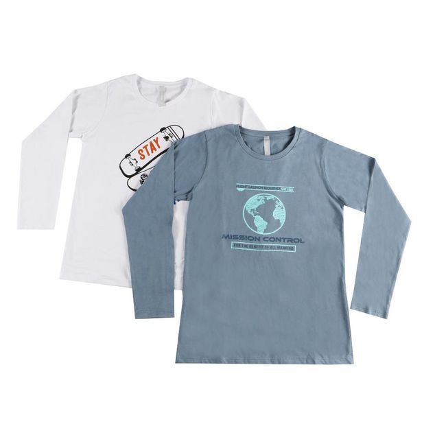 Coto Remera niño/a manga larga estampada azul talle 16 oferta