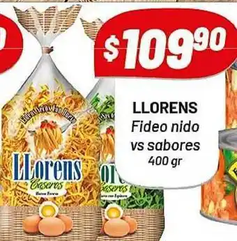 Almacor Llorens Fideo Nido Vs Sabores 400gr oferta