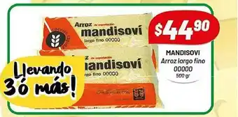 Almacor Mandisovi Arroz Largo Fino 00000 500gr oferta