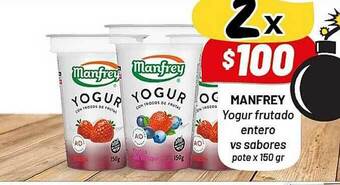 Almacor Manfrey Yogur Frutado Entero Vs Sabores x 150gr oferta