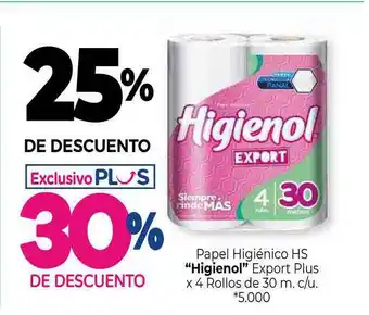 La Anonima Papel Higiénico Hs Higienol Export Plus X 4 Rollos 25% De Descuento oferta