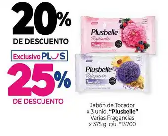 La Anonima Jabón De Tocador Plusbelle Varias Fragancias 20% De Descuento oferta