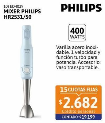 Cetrogar Mixer philips hr2531/50 vaso oferta