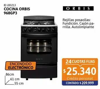 Cetrogar Cocina orbis 968gp3 encendido electrónico 55cm gris oferta
