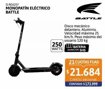 Cetrogar Monopatín eléctrico battle oferta