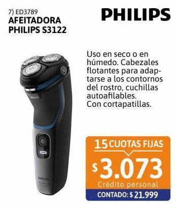 Cetrogar Afeitadora philips s3122 serie 3000 oferta