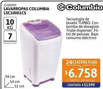 Cetrogar Lavarropas lsc10001cs 10kg con bomba columbia oferta